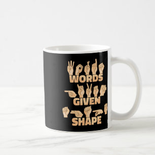 Mug Mots de langue des signes américaine Asl mis en fo
