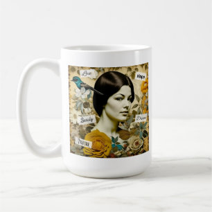 Mug Mots Inspirants Personnalisés et Femme Vintage