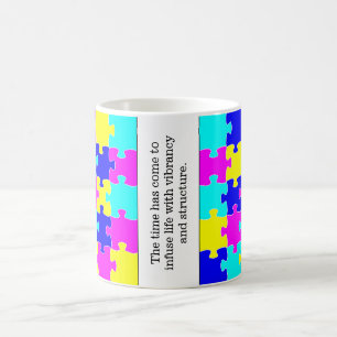Mug Mots Motivationnels & Pièces de puzzle colorées