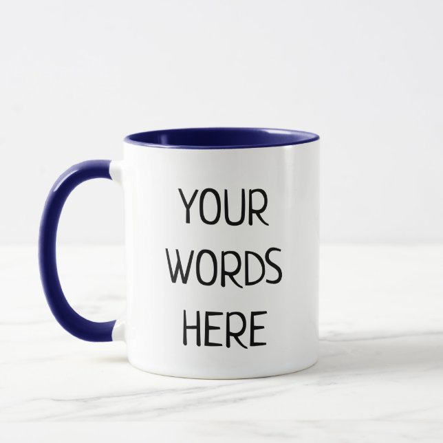 Mug Mots personnalisés Cadeau de texte personnalisé (Gauche)