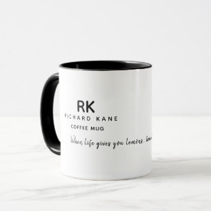 Mug Mots personnalisés 'Citron pour café' monogrammé