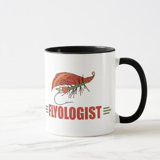 Mug Mouches humoristiques, pêche à la mouche (Droite)