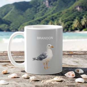 Mug Mouette Oiseau Plage Océan Côte Aquarelle