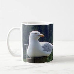 Mug Mouette posée sur un poteau de clôture Faune Oisea