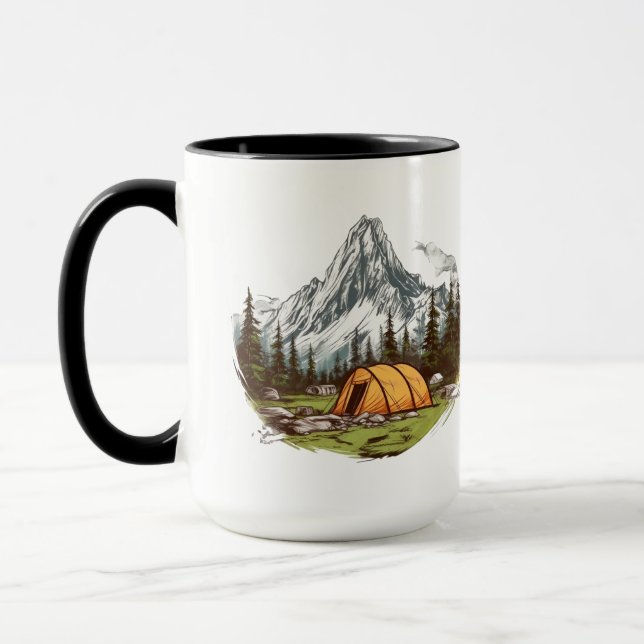 Mug Mountain camping scene Nature (Gauche)