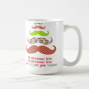 Mug Moustache amusante Mustache arbre de Noël muette d