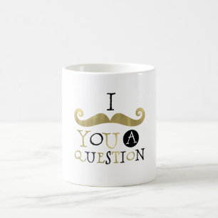Mug Moustache noire en or