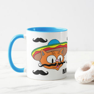 Mug Moustache personnalisée de Señor Gato guidon