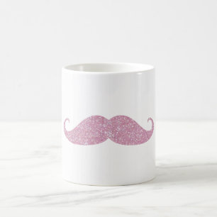Mug Moustache rose drôle de Bling