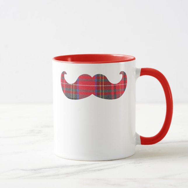 Mug Moustache Tartan Rouge (Droite)
