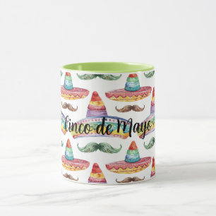Mug Moustaches Vertes Marrons Cinco de Mayo