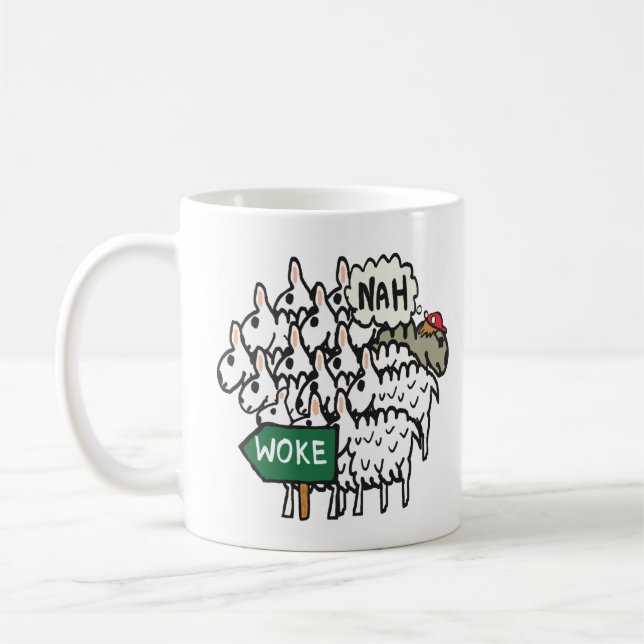 Mug Mouton anti-Woke drôle (Gauche)