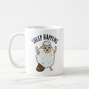 Mug Mouton arrive drôle de caca jeu de mots