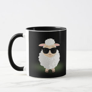Mug Mouton Cool Avec Lunettes De Soleil Néon Vert Drôl