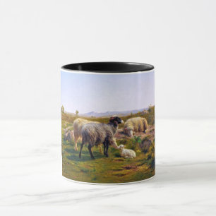 Mug Moutons et agneau dans la nature (par Rosa Bonheur