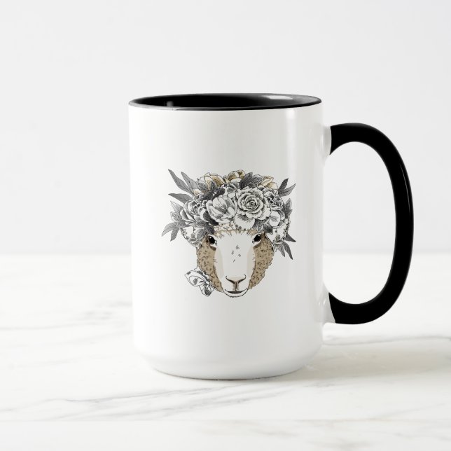 Mug Moutons floraux de halo (Droite)