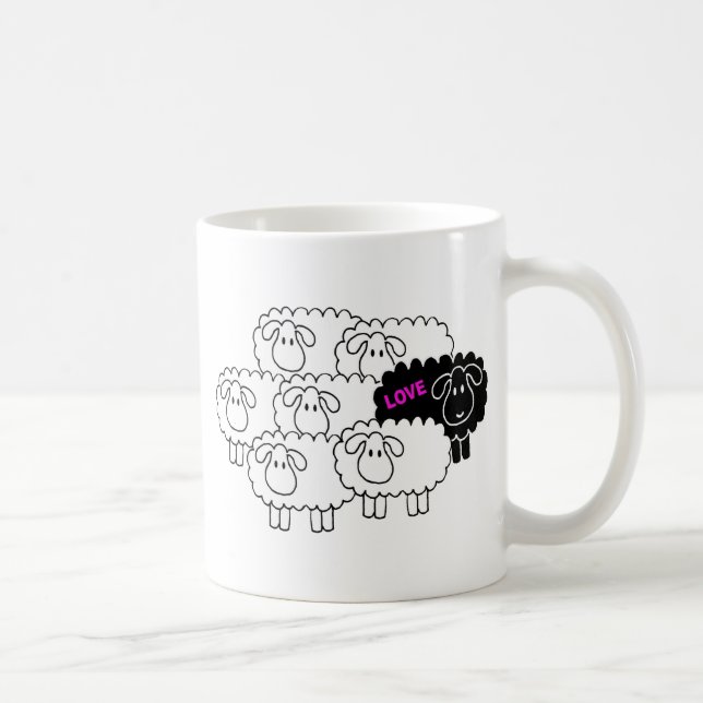 Mug Moutons noirs (amour) (Droite)