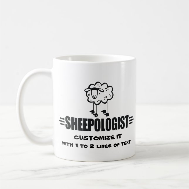 Mug Moutons personnalisés amusants (Gauche)