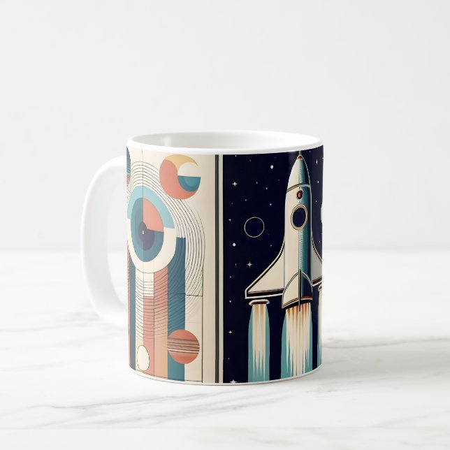 Mug Moyen Siècle Âge de l'espace Art Galaxy Navigation (Devant gauche)