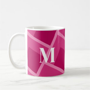 Mug moyen siècle moderne abstrait rose géométrique