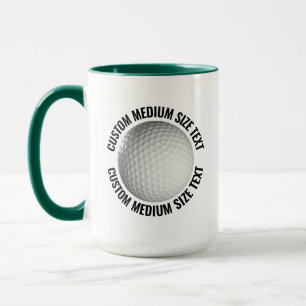 Mug Moyen Texte VERT CHASSEUR Combinaison 15oz Golf Pe