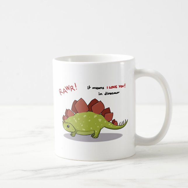 Mug Moyens de Rawr je t'aime dans le Stegosaurus de (Droite)