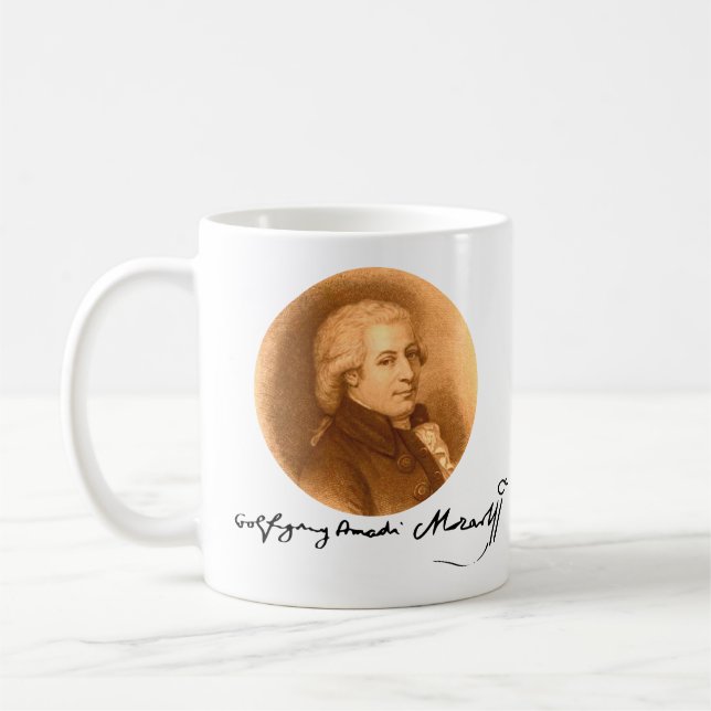 Mug Mozart Composer Portrait Élégant musique classique (Gauche)