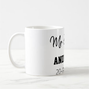 Mug Mr & Mme ajoutent le nom de famille date année fav