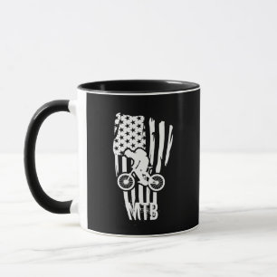 Mug Mtb VTT drapeau américain blanc vintage