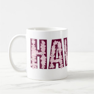 Mug Mufle de café de fleur de fleur rose hawaii