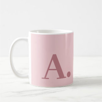 Mug "Mug de café Rose Monogramme moderne"