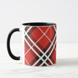 Mug Mug-deux ton-rouge et noir plaid