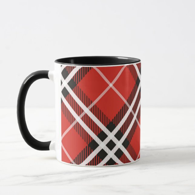 Mug Mug-deux ton-rouge et noir plaid (Gauche)