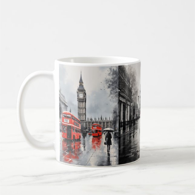 Mug "Mug en céramique blanche à thème Londres - Iconic (Gauche)