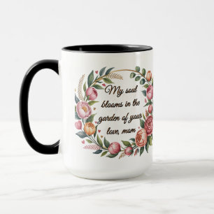 Mug "Mug florale personnalisée avec un message de coeu