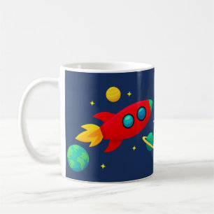 Mug Mugue Anniversaire Thème Spatial Bleu Nuit