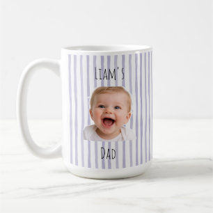 Mug Mugue avec photo personnalisée et rayures violette