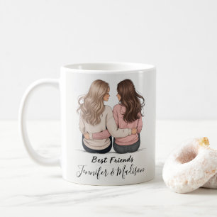 Mug Mugue Illustration Cheveux Meilleures Amies – BFF 