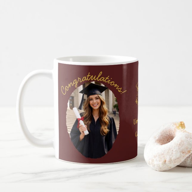 Mug Mugue photo de remise de diplôme personnalisé Féli (Avec donut)