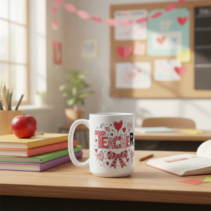 Mug Muguet enseignant Saint-Valentin Coquette Arc Cœur