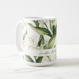 Mug Muguet floral avec nom personnalisé