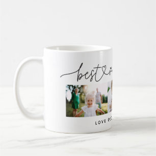 Mug Multi photo moderne typographie script meilleur ma