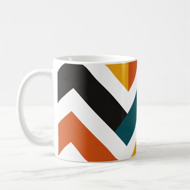 Mug Multicolor Chevron Geometric Pattern (Gauche)