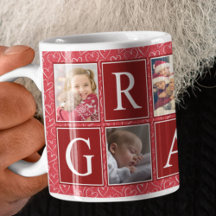Multiphoto Red Heart Motif grand-père photo