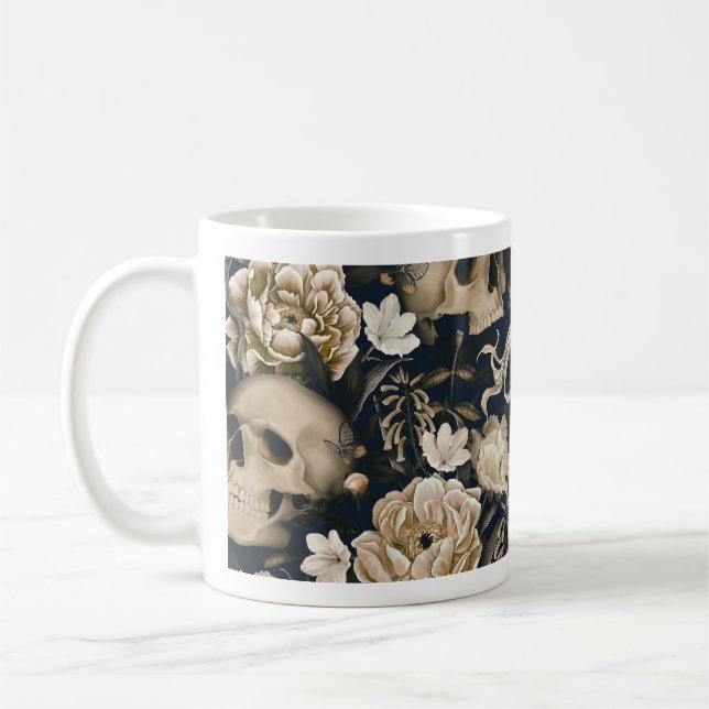 Mug muqueuse à crâne floral (Gauche)