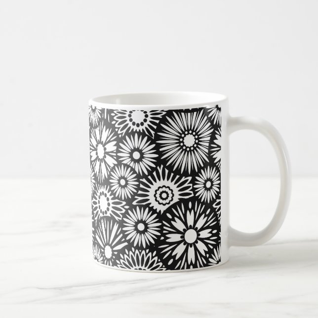 Mug muqueuse florale noire et blanche (Droite)
