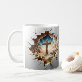 Mug Mur de Jésus 3D et Tronc fissuré