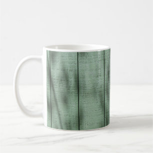 Mug Mur en bois vert rustique avec ombres tressées/Lum
