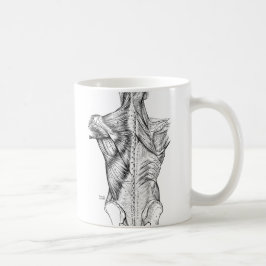 Mug Muscles du dos d'art noir et blanc d'anatomie