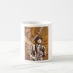 Mug Musicien de jazz avec saxophone